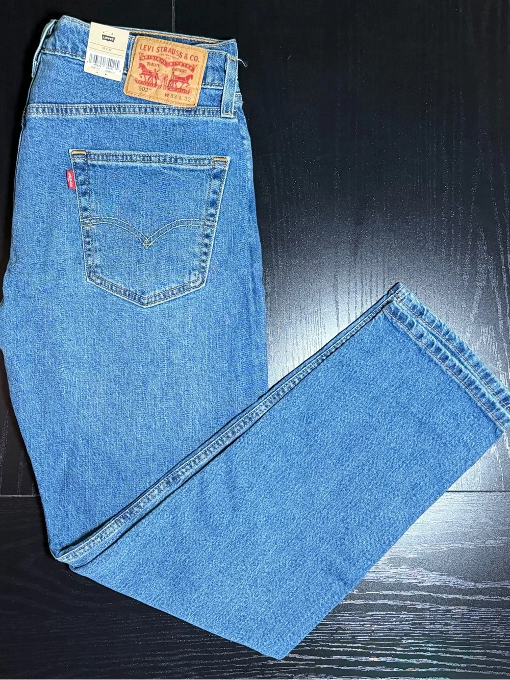 Levi's 502 Regular Taper Jeans Men’s 33x32 Moments Pass Medium Wash Stretch